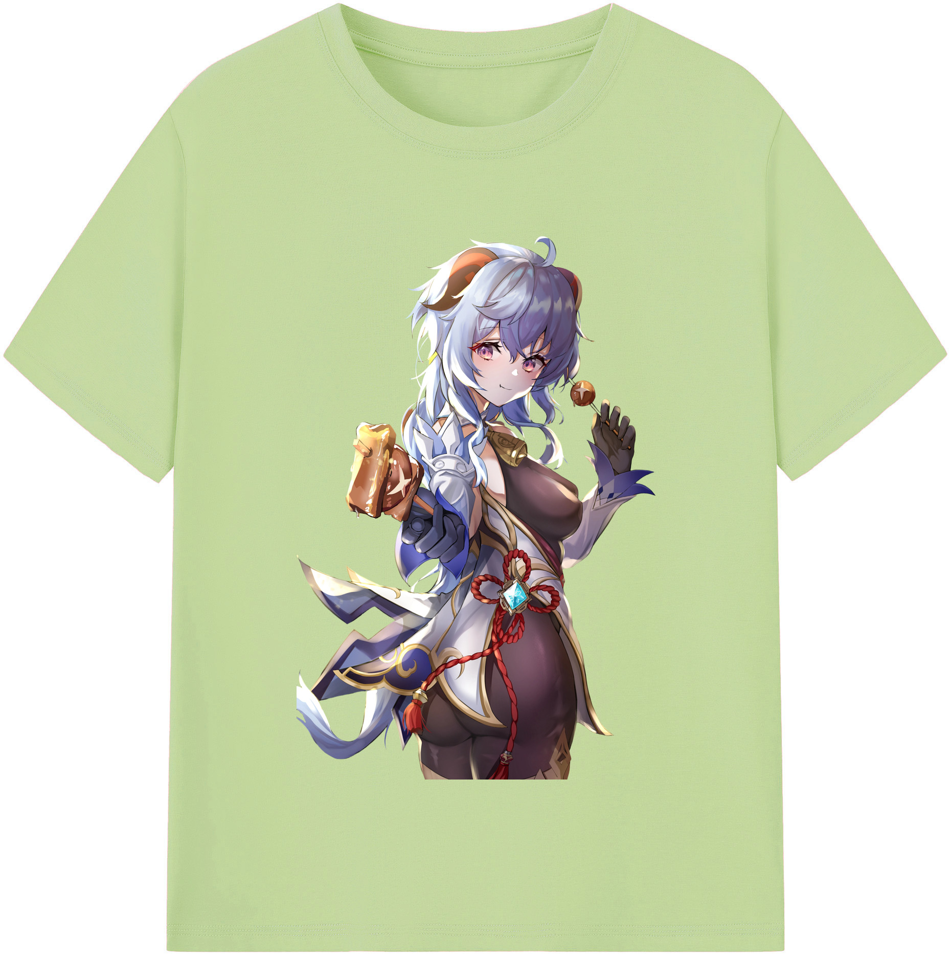 げんし神 甘雨 かんう genshin Ganyu 綿100％半袖Tシャツ（フロントプリント）